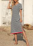Dokotoo Women's Elegant Stripe Maxi Dress 2025