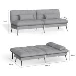 COMHOMA 3-Seater Adjustable Fabric Sofa Bed