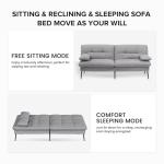 COMHOMA 3-Seater Adjustable Fabric Sofa Bed