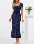 Summer Floral Bodycon Maxi Dress for Weddings