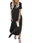ANRABESS Women's Black Summer Maxi Dress