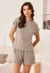 Ekouaer Women's Ribbed Knit Pajama Set