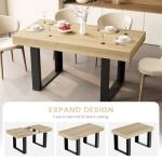 GRAVFORCE Extendable Wooden Dining Table for 4-6