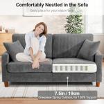 TOTEBOX Grey Corduroy 2-Seater Loveseat Couch