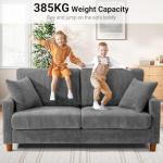 TOTEBOX Grey Corduroy 2-Seater Loveseat Couch