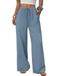 Sampeel Women's Casual Linen Drawstring Flow Pants