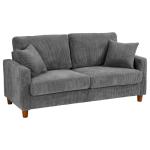 TOTEBOX Grey Corduroy 2-Seater Loveseat Couch