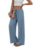 Sampeel Women's Casual Linen Drawstring Flow Pants