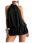 Floerns Women's Y2K Summer Halter Dress in Black