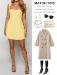 MIYIEONZ Yellow Ruched Mesh Mini Dress for Women