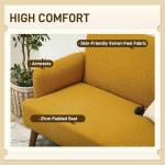 HOMCOM Yellow Velvet 2-Seater Sofa Couch