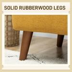 HOMCOM Yellow Velvet 2-Seater Sofa Couch