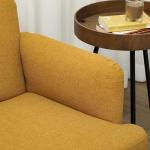 HOMCOM Yellow Velvet 2-Seater Sofa Couch