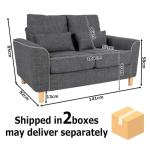 Hroth 2-Seater Small Sofa with Pillows - Dark Grey
