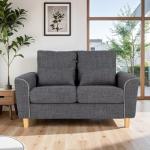 Hroth 2-Seater Small Sofa with Pillows - Dark Grey