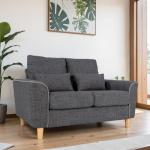 Hroth 2-Seater Small Sofa with Pillows - Dark Grey