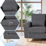 Hroth 2-Seater Small Sofa with Pillows - Dark Grey