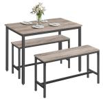 VASAGLE 3-Piece Dining Table and Bench Set