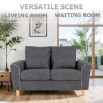 Hroth 2-Seater Small Sofa with Pillows - Dark Grey