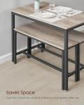 VASAGLE 3-Piece Dining Table and Bench Set