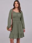 ANRABESS Women's Flowy A-Line Dress - Army Green