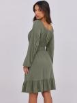 ANRABESS Women's Flowy A-Line Dress - Army Green