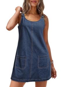 Dokotoo Women's Sleeveless Denim Dress with Pockets