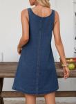 Dokotoo Women's Sleeveless Denim Dress with Pockets