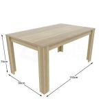 Medina 6-Seater Rectangle Dining Table in Oak