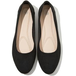 Shupua Women's Black Round Toe Ballet Flats