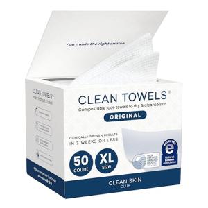 Clean Skin Club XL Disposable Face Towels, 50 Ct