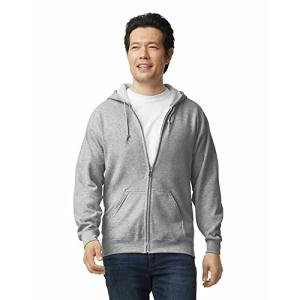 Gildan Unisex Zip-Up Hoodie in Sport Grey