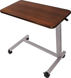 Adjustable Overbed Table with Wheels for Home