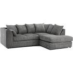 Luxor Grey Jumbo Cord Corner Sofa – 3-4 Seater