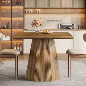 Tribesigns Rustic Brown Dining Table for 4