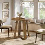 Tribesigns Rustic Round Dining Table for Small Spaces