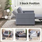 Jooli H 2-Seater Convertible Sofa Bed, Dark Grey