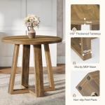 Tribesigns Rustic Round Dining Table for Small Spaces