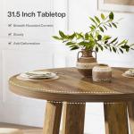 Tribesigns Rustic Round Dining Table for Small Spaces