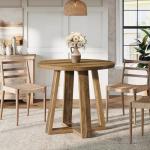 Tribesigns Rustic Round Dining Table for Small Spaces