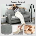 Modern 2-Seater Sofa with Wood Legs, Grey