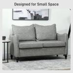 Modern 2-Seater Sofa with Wood Legs, Grey