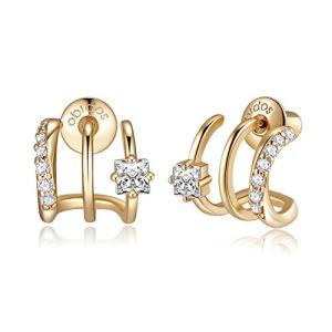 14K Gold Plated Illusion Stud Earrings