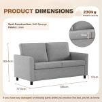 YODOLLA Modern 2-Seater Loveseat Sofa in Light Grey
