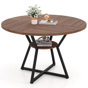 Round Wooden Dining Table for 4-6 People