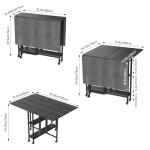 Folding Dining Table with Wheels and Storage