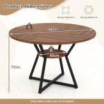 Round Wooden Dining Table for 4-6 People