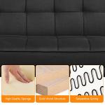 Yaheetech Black 3-Seater Click Clack Sofa Bed