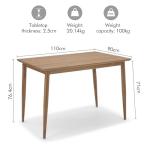 VonHaus 4-Seater Dark Wood Dining Table