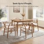 VonHaus 4-Seater Dark Wood Dining Table